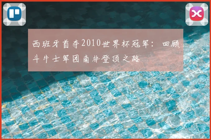 西班牙首夺2010世界杯冠军：回顾斗牛士军团南非登顶之路