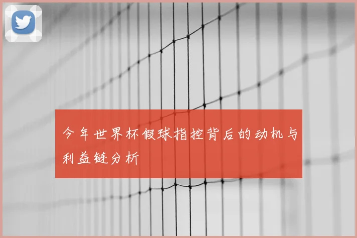 今年世界杯假球指控背后的动机与利益链分析